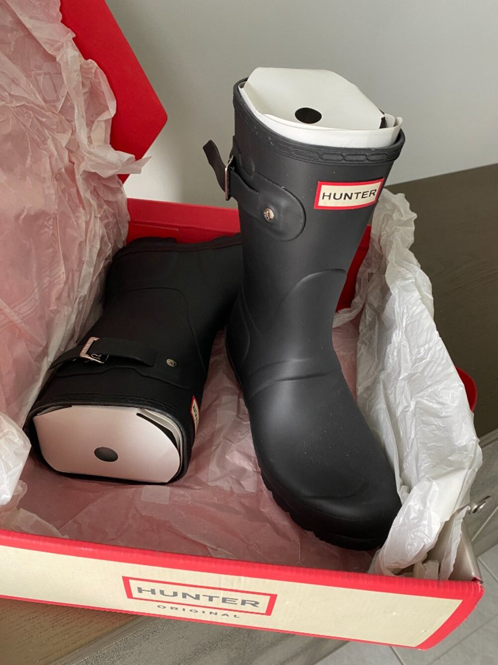 Hunter Original Short Rain Boots – Black – Size 38 (US 7) – New in Box